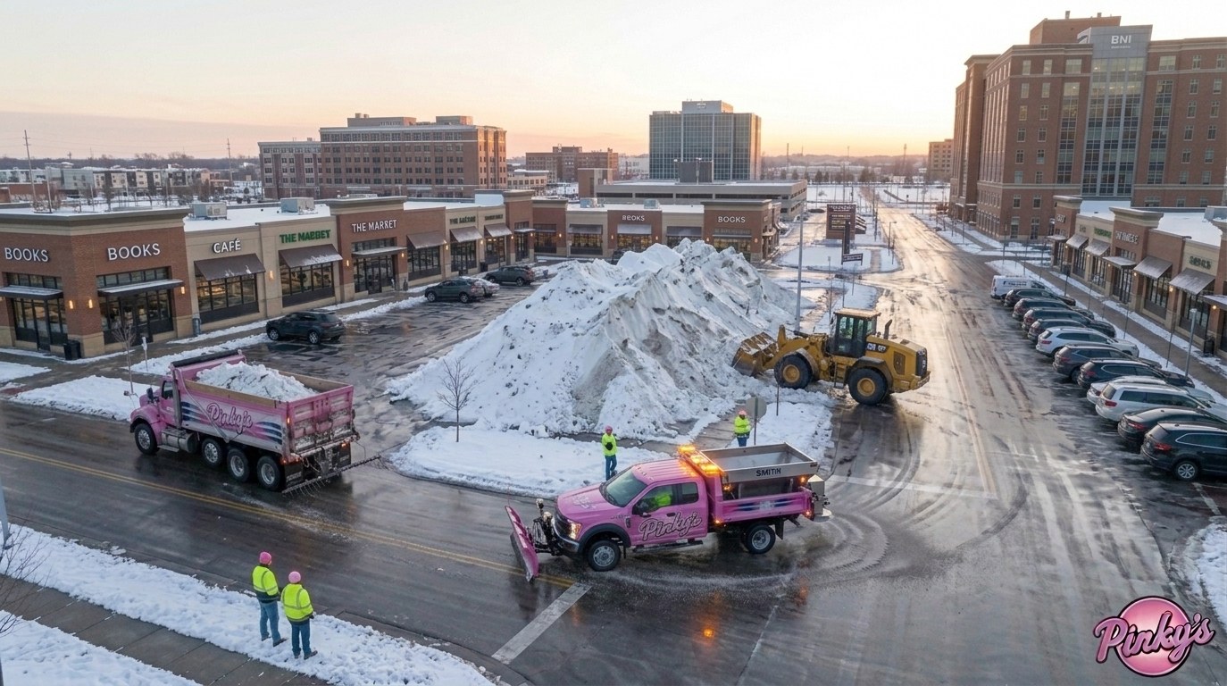Pinky's Commercial Snow Removal — Sunset Aerial Buffalo NY