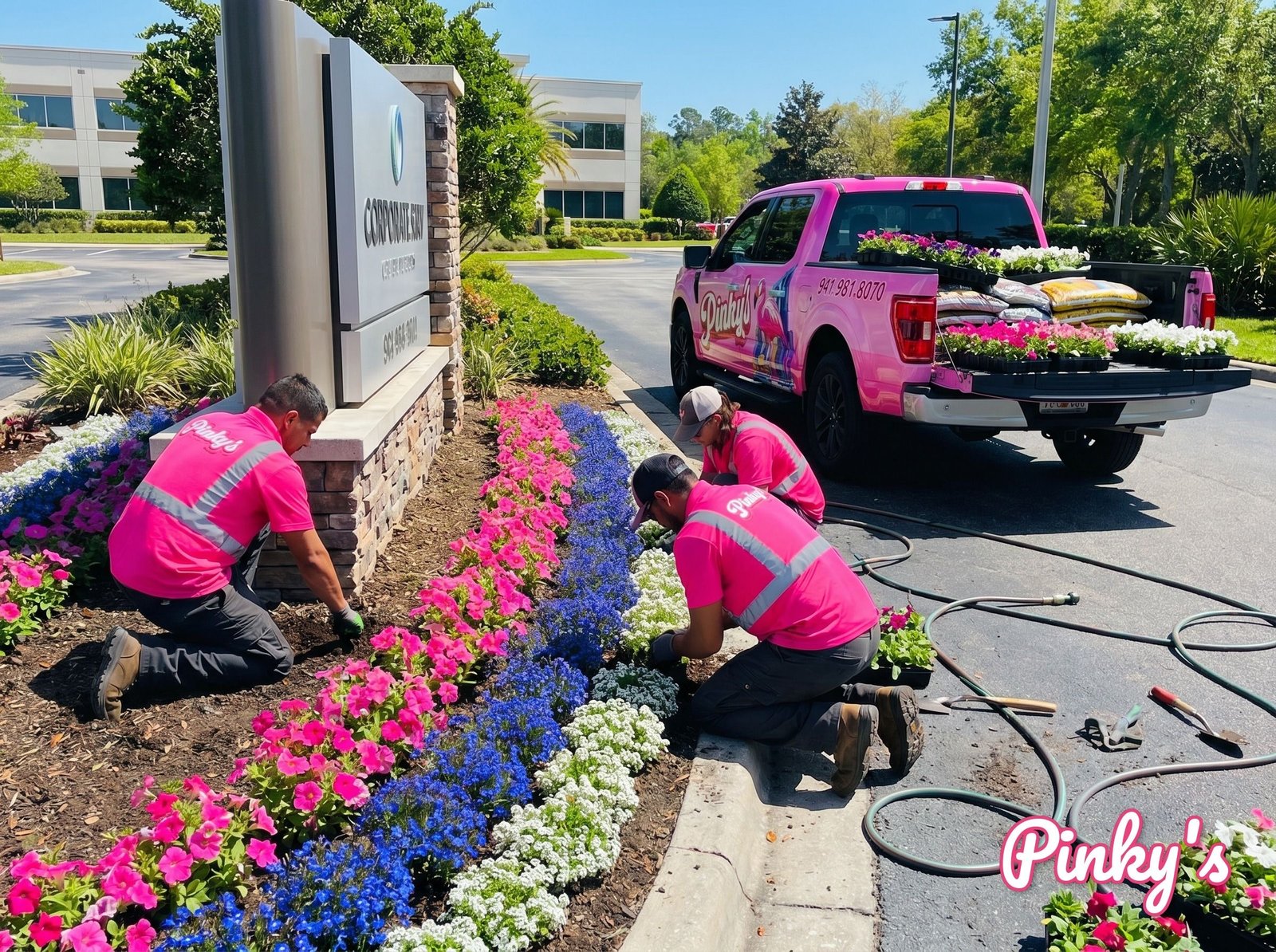 Flower Bed Installation — Corporate Campus Sarasota